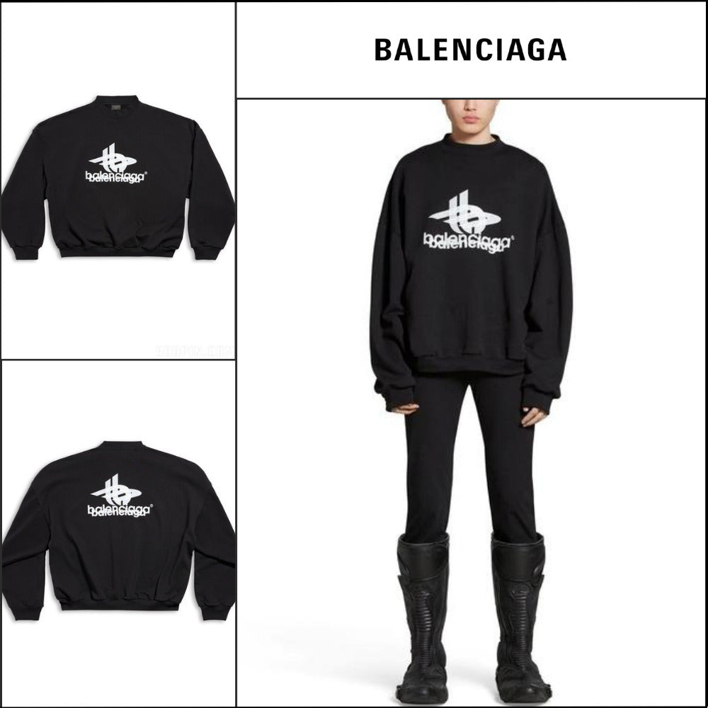 【BALENCIAGA】Layered Sports Round Sweatshirt Oversized