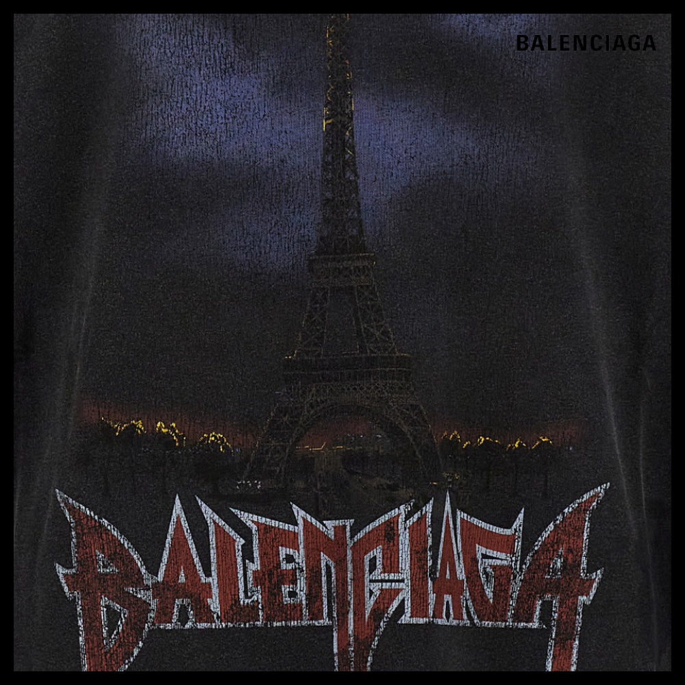 【BALENCIAGA】Paris Moon Double Front Long Sleeve T-Shirt Ov
