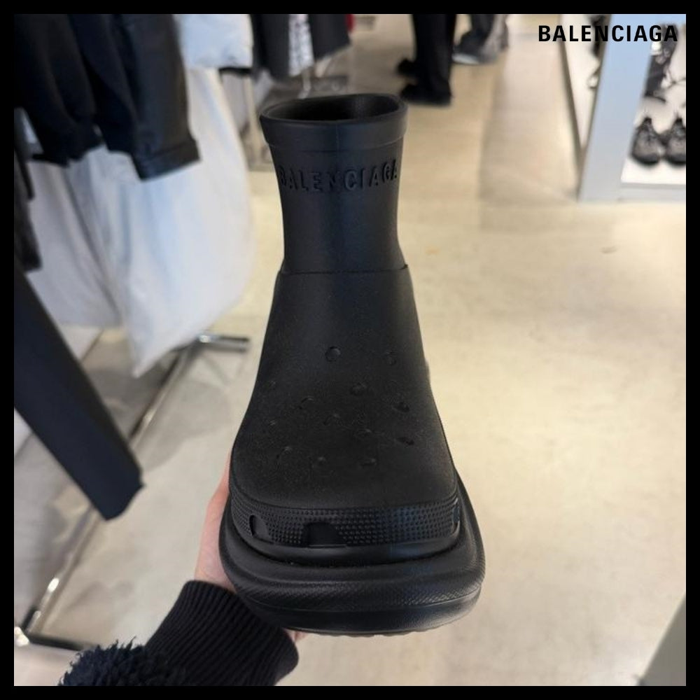 【BALENCIAGA】Rubber Men’s Ankle Boots Black