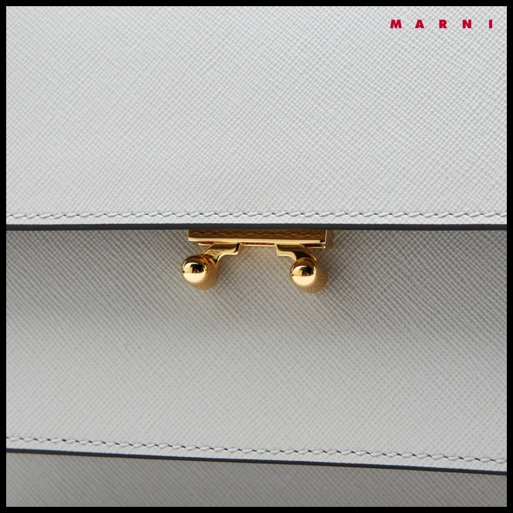 【MARNI】Grey Saffiano Medium Trunk Bag