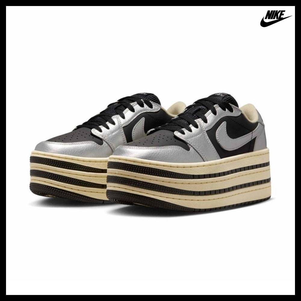 【Nike】AIR JORDAN 1 TRIPLE STACK METALLIC SILVER MUSLIN