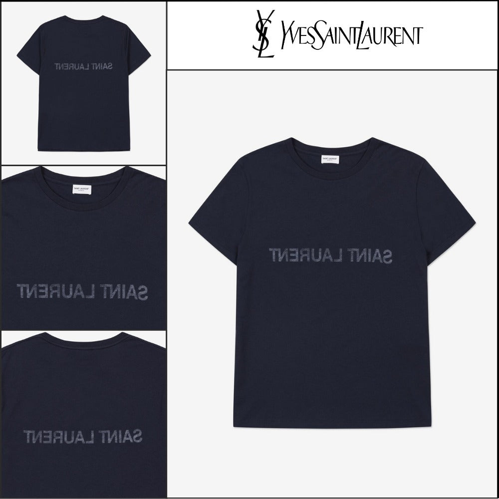 【Saint Laurent】コル・ロンド Tシャツ マリン:ナチュラル