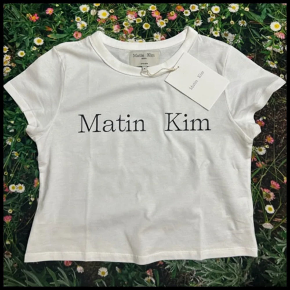 【Matin Kim】MATIN LOGO CROP TOP 2 Colors