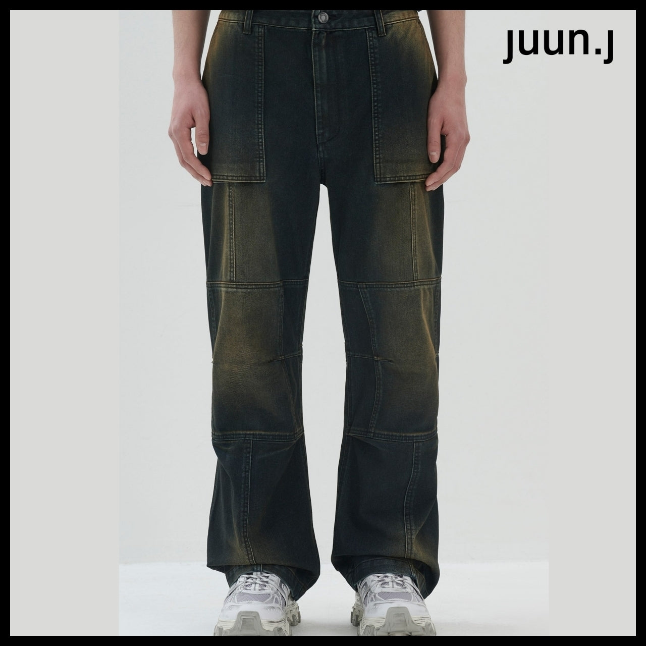 【JUUN.J】CORE Velvet Denim Zipper Detail Trucker Navy