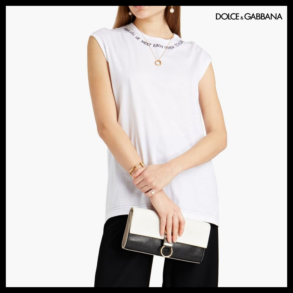 【正規品】Dolce & Gabbana 刺繍入りコットンジャージートップス