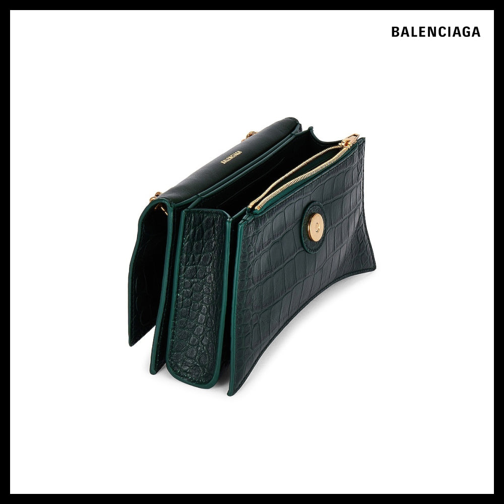 【BALENCIAGA】Crush XS Chain Bag Crocodile Embossed Green