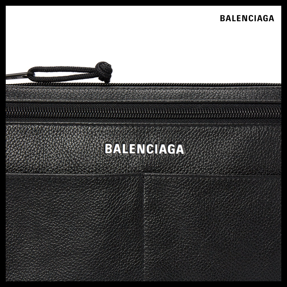 【BALENCIAGA】Logo Leather Crossbody Bag