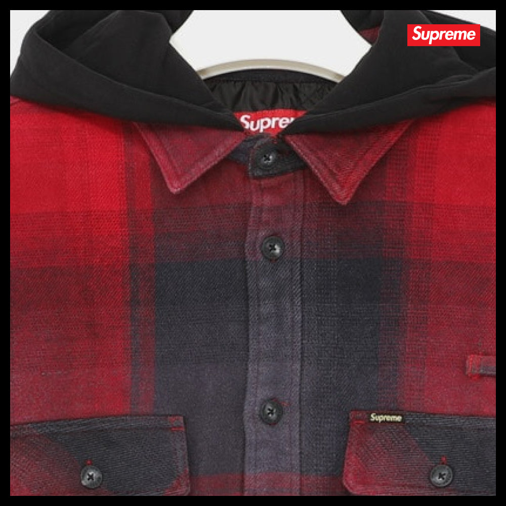 【100%正規品保証 Supreme】Quilted Lined Hooded Flannel Shirt
