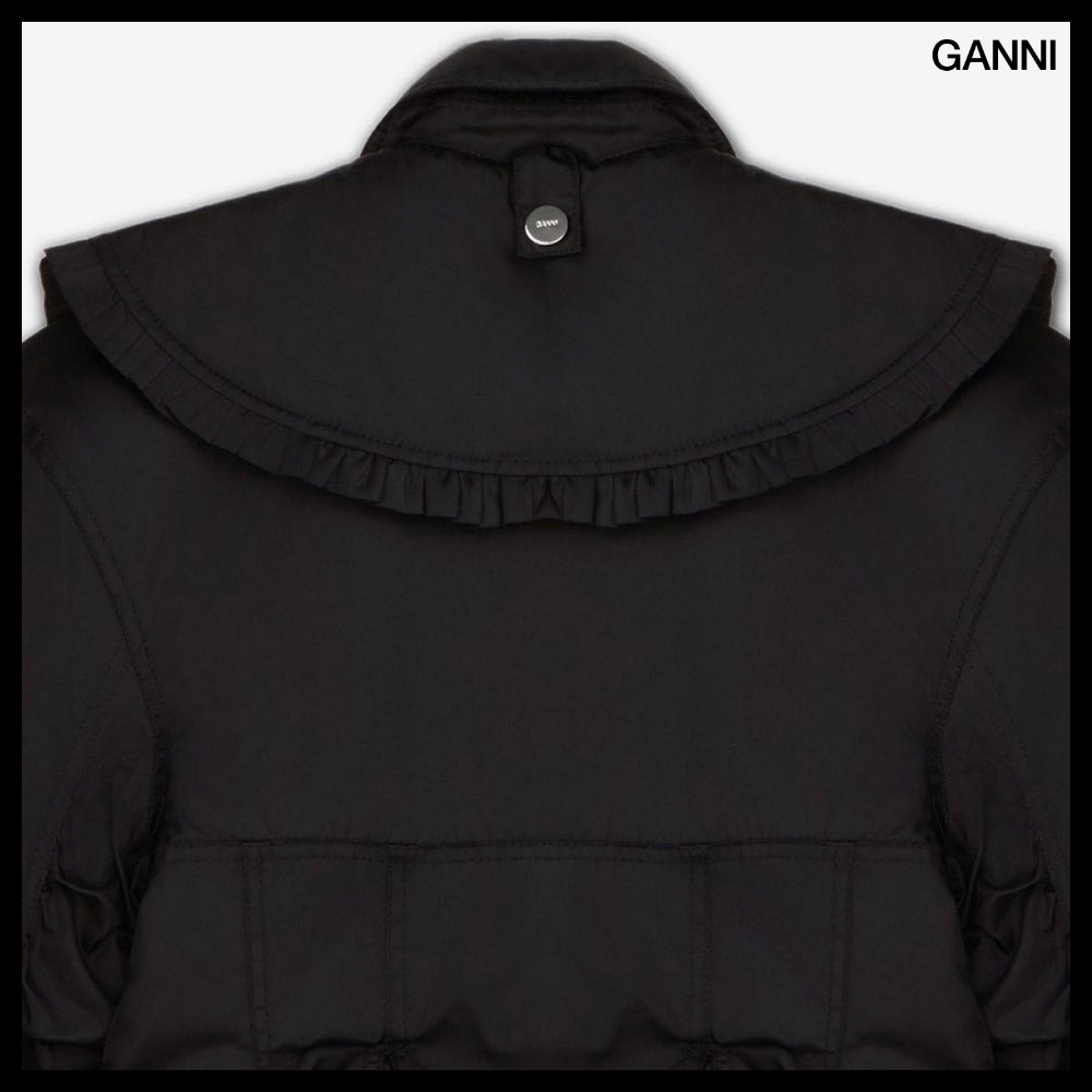 【Ganni】Duchess Nylon Jacket Black
