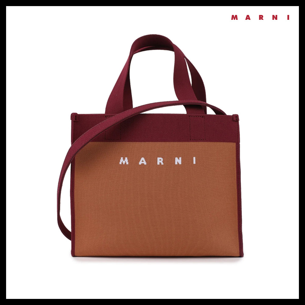 【MARNI】Women's Jacquard Small Tote Shoulder Bag