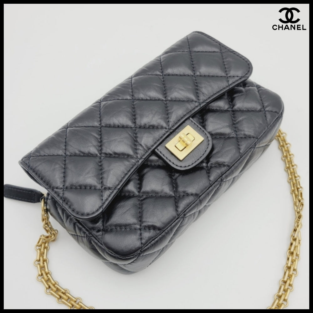 【CHANEL】2.55 Vintage Chain Mini Bag Black