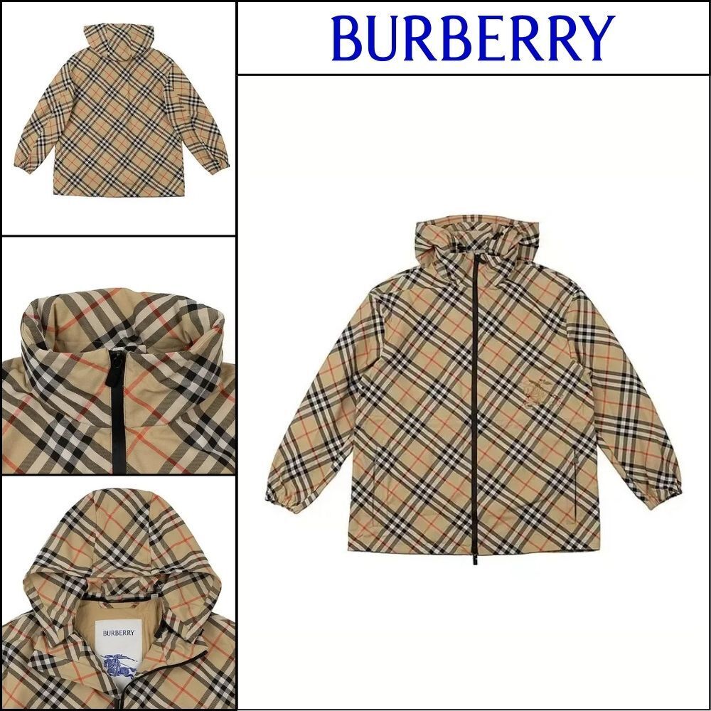 【Burberry】Check Hooded Women’s Jacket