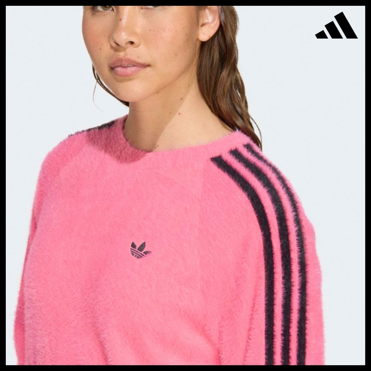 【ADIDAS】Holiday Lucid Pink Knit Sweater
