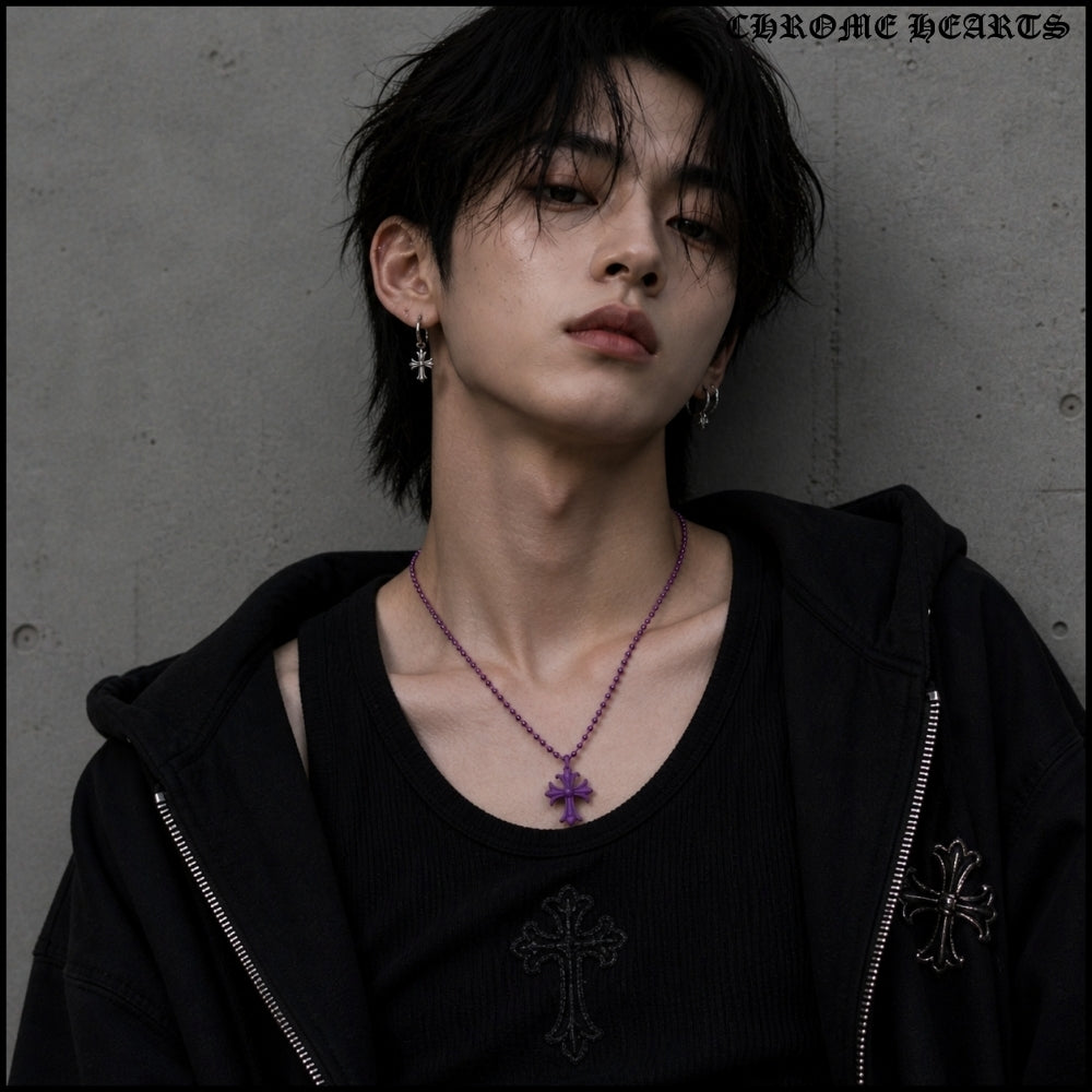 【CHROME HEARTS】SILICHROME CH CROSS PENDANT PURPLE 正規品
