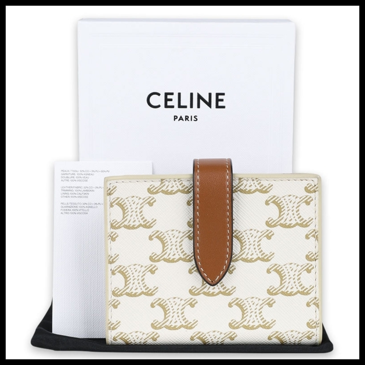 【CELINE】 Women Triomphe Canvas Small Strap Wallet