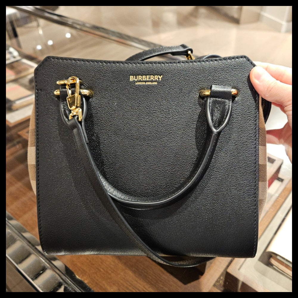 【BURBERRY】BANWELL house check mini tote bag black