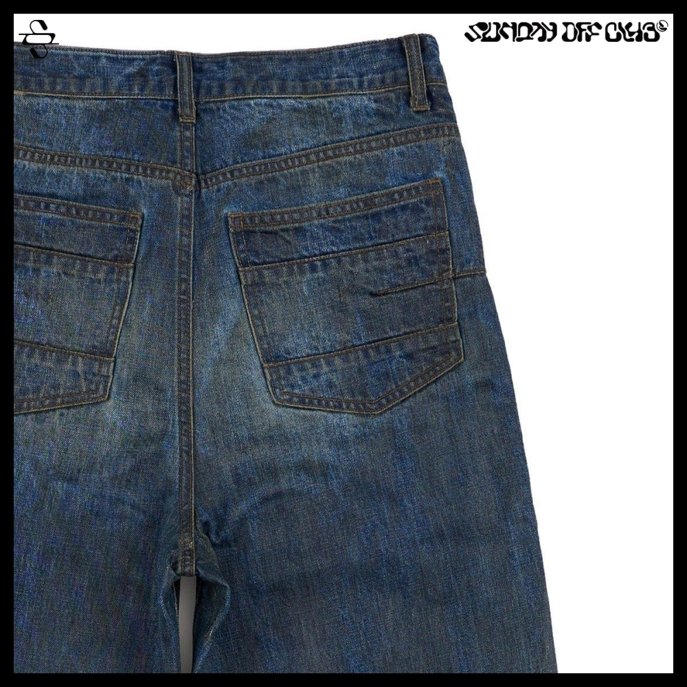 【SUNDAYOFFCLUB】Waxed Wide Leg Denim Luster Blue