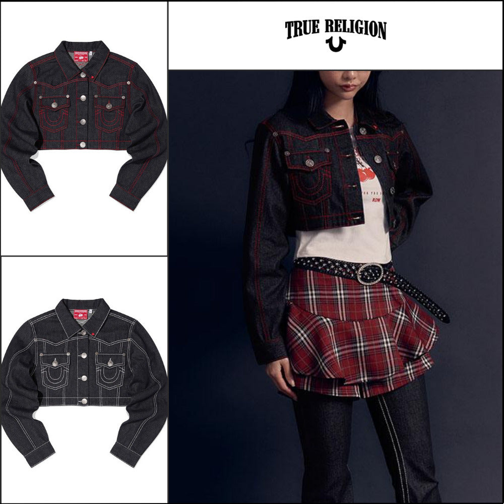 【TRUE RELIGION x KIRSH】Stitch Point Denim Crop Jacket
