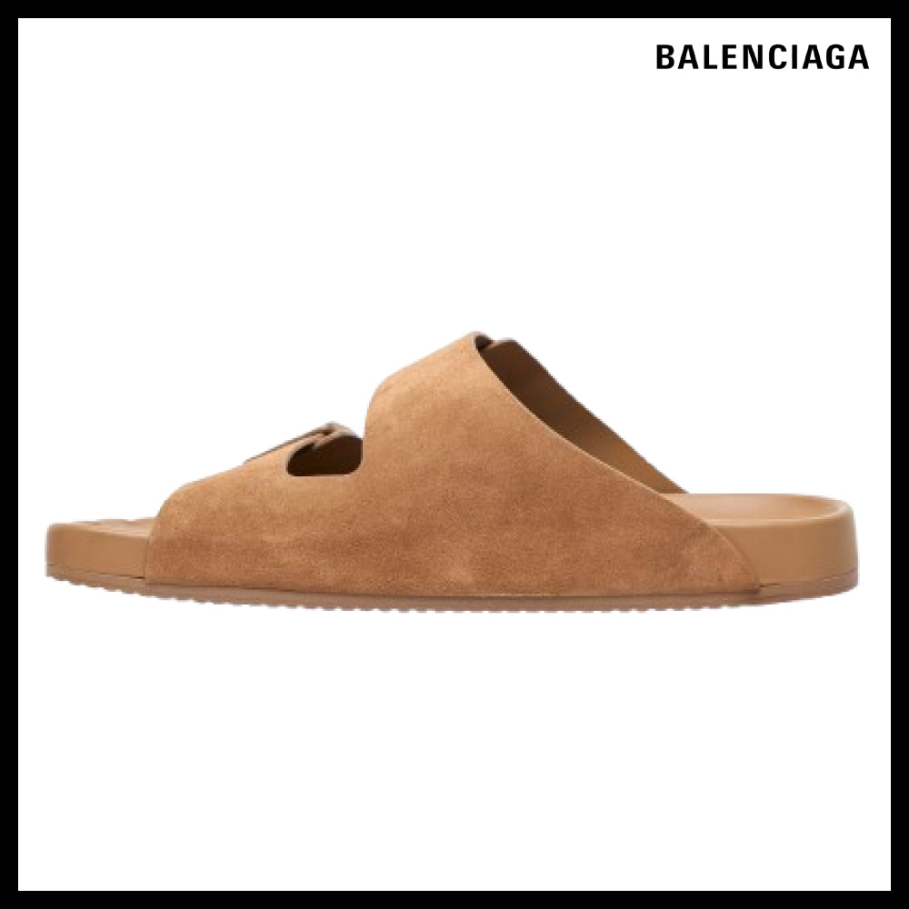 【BALENCIAGA】Sunday Mule Suede Sandals In Brown