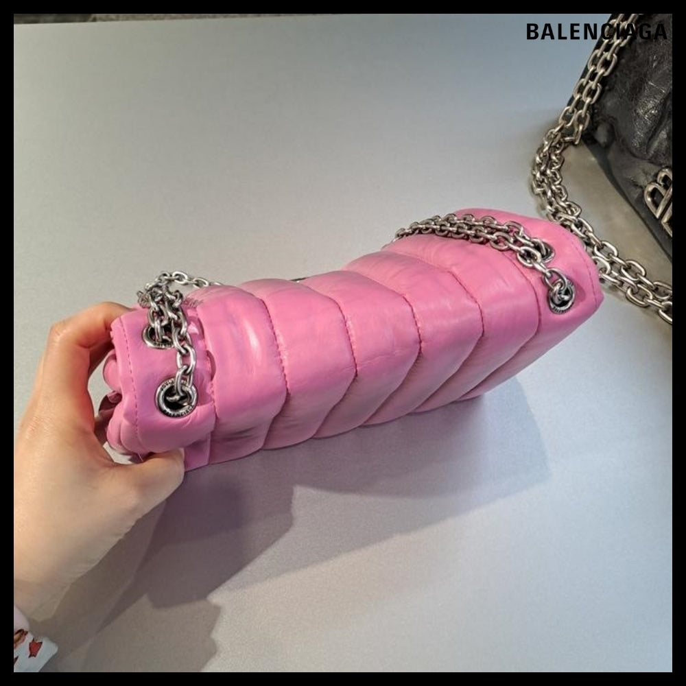 【BALENCIAGA】Monaco Mini Bag Pink Sprayed Quilted