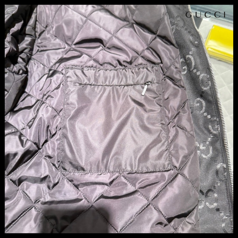 【GUCCI】GG Canvas Nylon Hooded Blouson Jacket Black