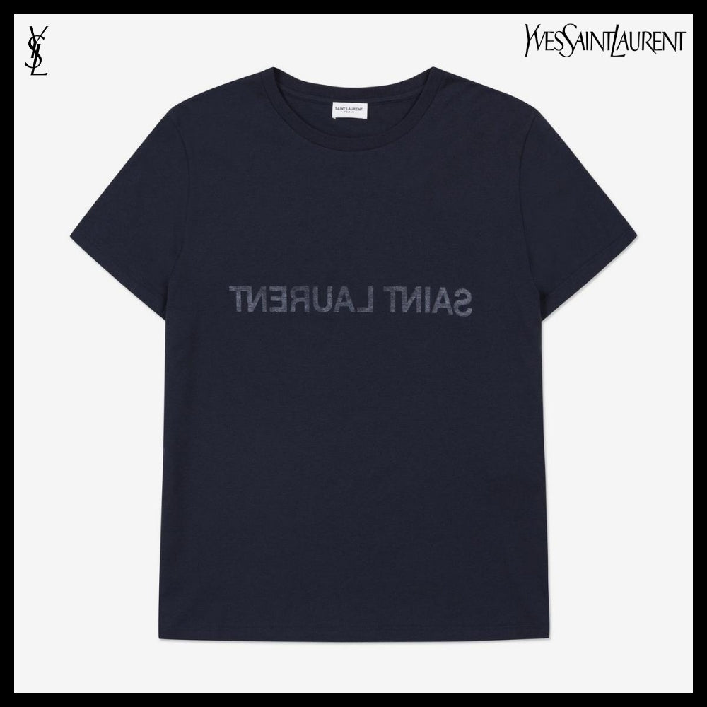 【Saint Laurent】コル・ロンド Tシャツ マリン:ナチュラル