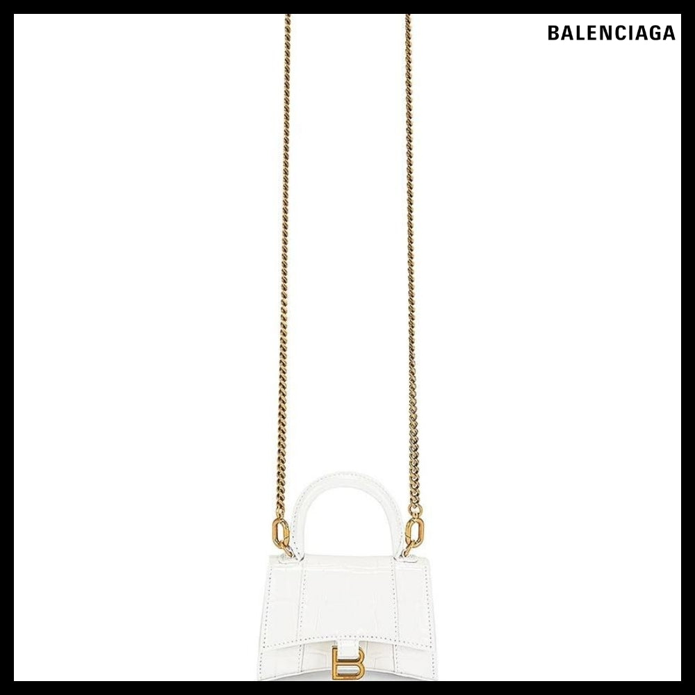 【BALENCIAGA】Mini Hourglass Top Handle Bag Crocodile
