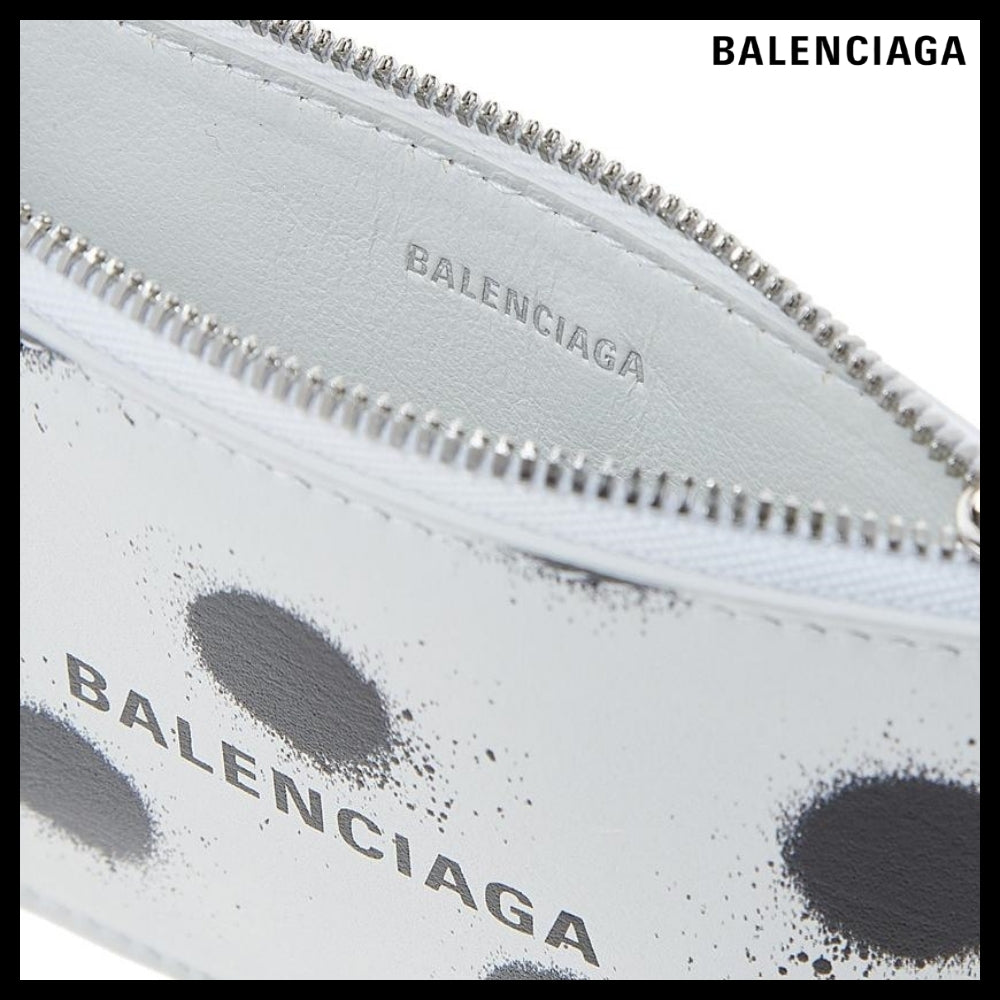 BALENCIAGA Spray Polka Dot Print Card Holder