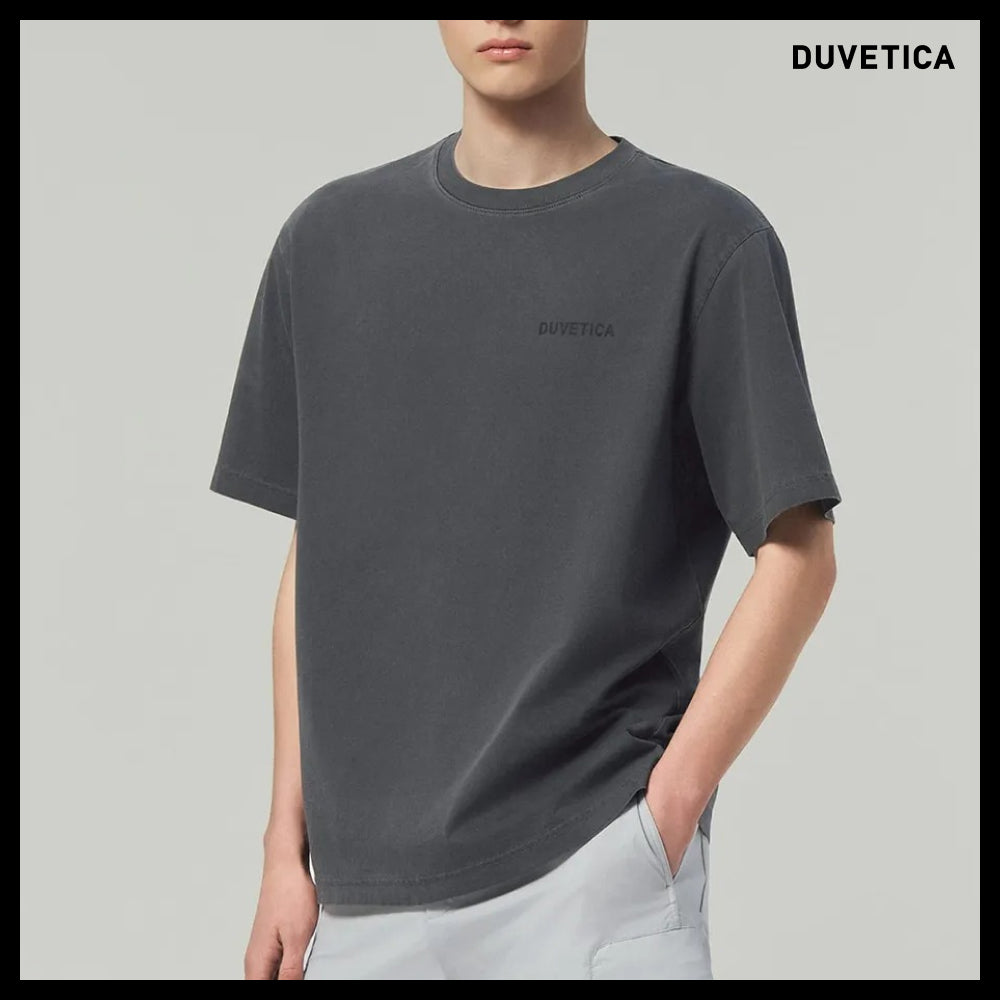 【DUVETICA】Cutro Dark Charcoal Gray Mens Short Sleeve T
