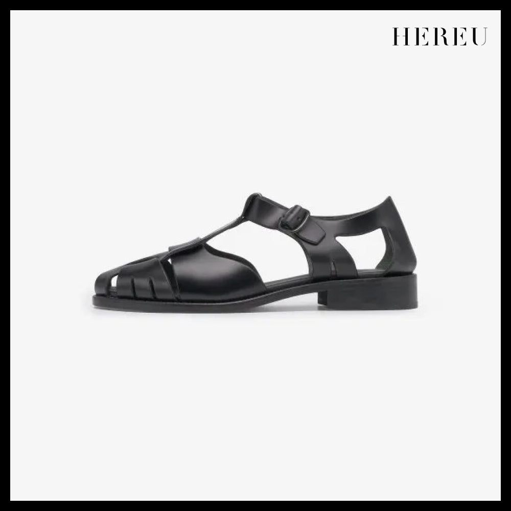 【HEREU】Pesca Cut Out Sandals Black