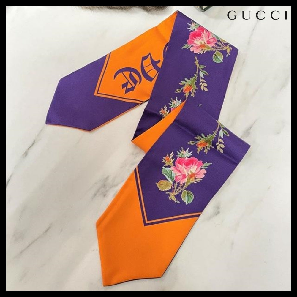 GUCCI Blind For Love Twilly Scarf Purple