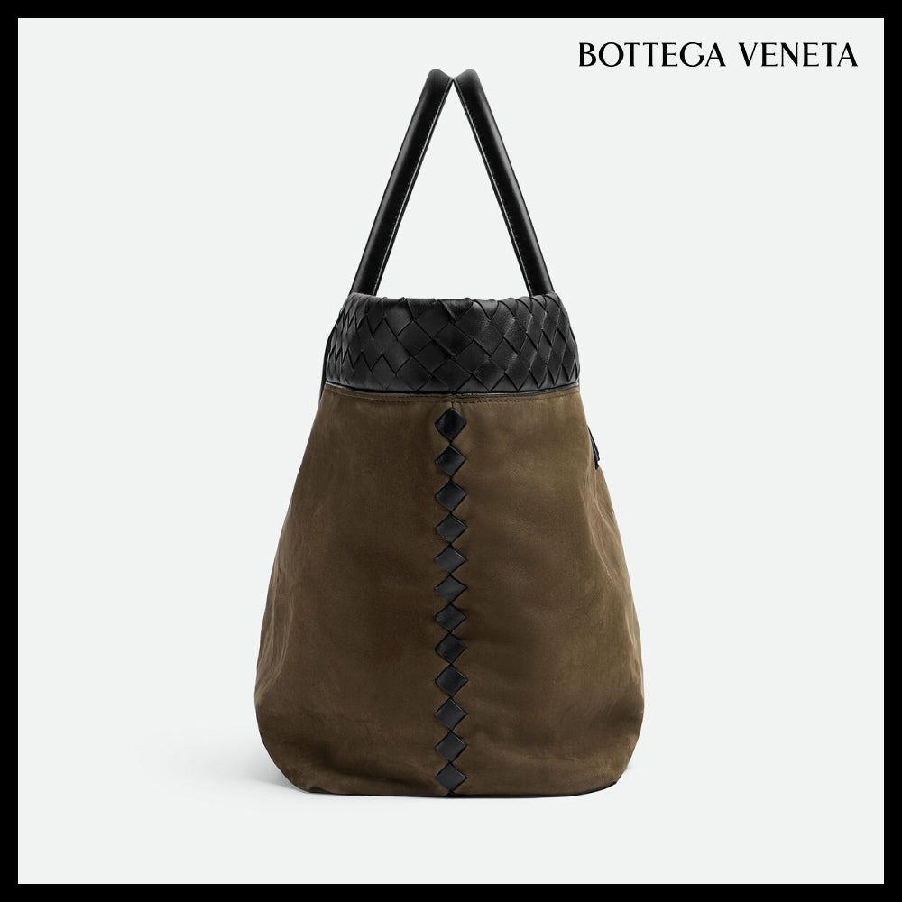 ◆BOTTEGA VENETA◆LARGE CABAT TOTE BAG KHAKI BLACK