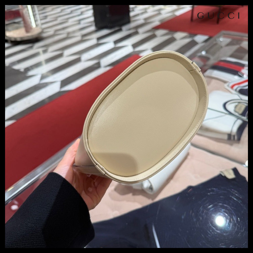 【GUCCI】TRITONE Bucket Shoulder Bag New Ivoire