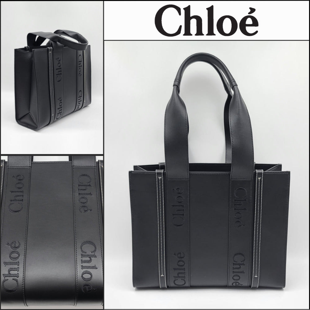 【Chloe】Woody Medium Tote Bag Black
