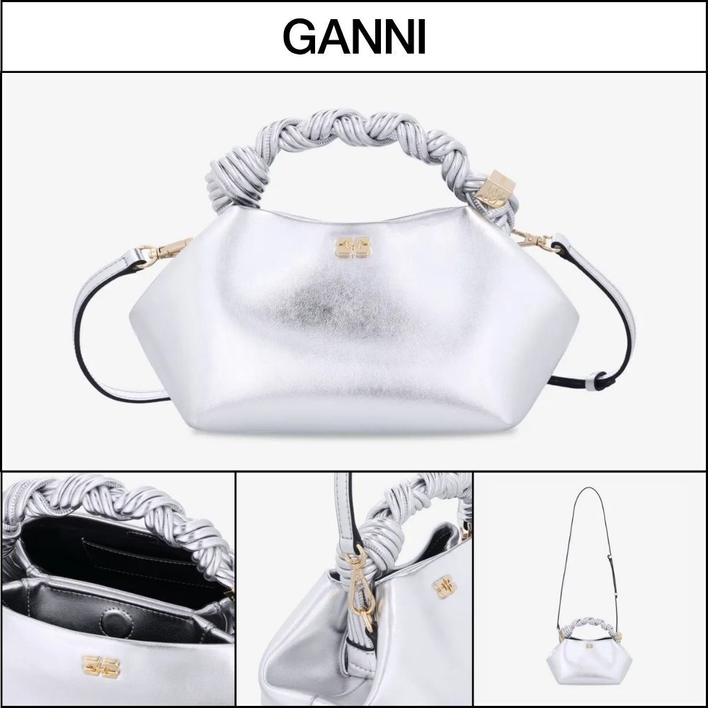 【Ganni】Small Ganni Boo Tote Bag Silver