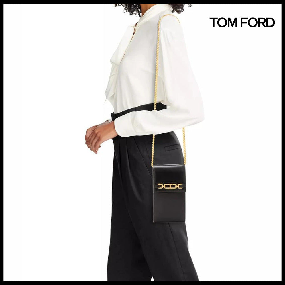 【TOM FORD】POUCH LEATHER WALLET ON CHAIN