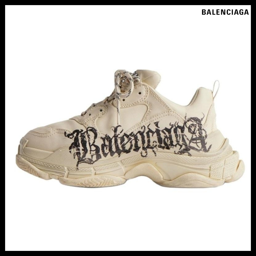 【BALENCIAGA】Triple S Sneaker DIY Metal White Red