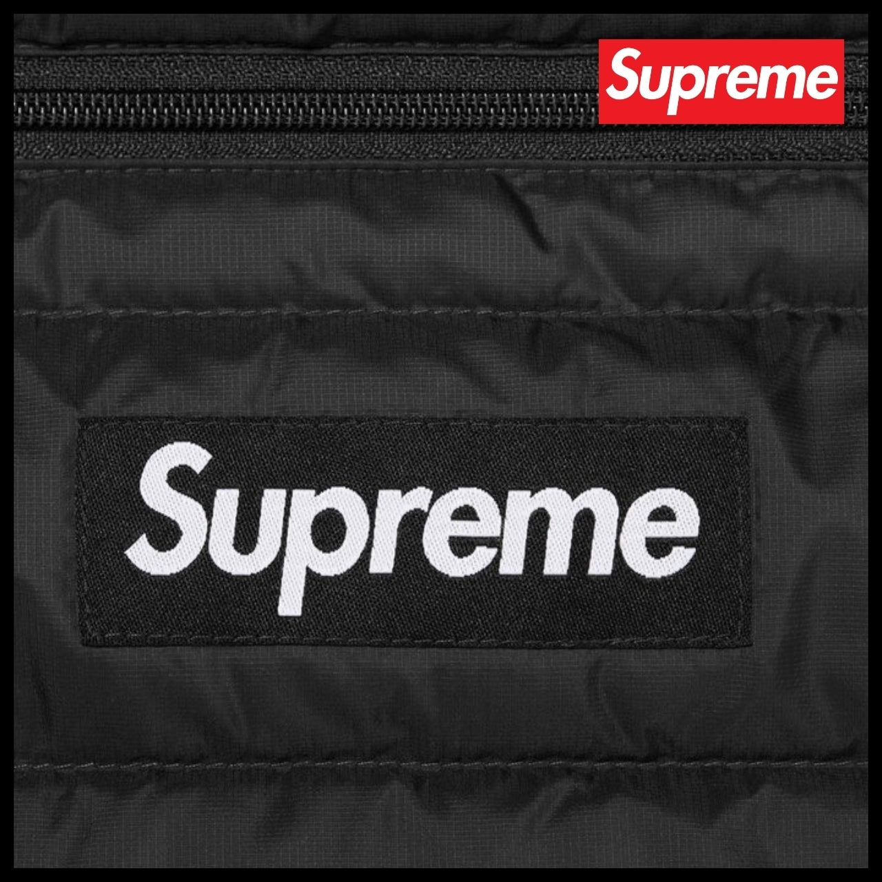 【Supreme】Micro Down Half Zip Hooded Pullover Black 25FW