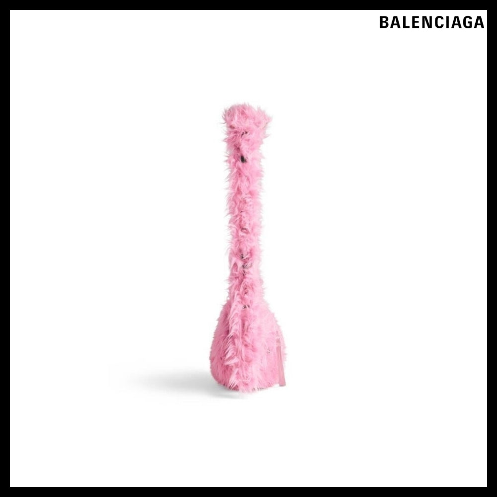 【BALENCIAGA】Le Cagole XS Shoulder Bag Fake Fur Pink