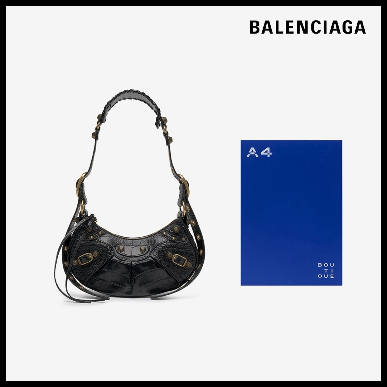 【BALENCIAGA】Le Cagole XS Shoulder Bag Crocodile Embossed