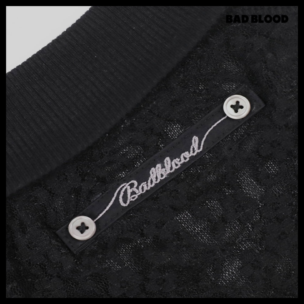 【BADBLOOD】Selena Lace Polo Top Black