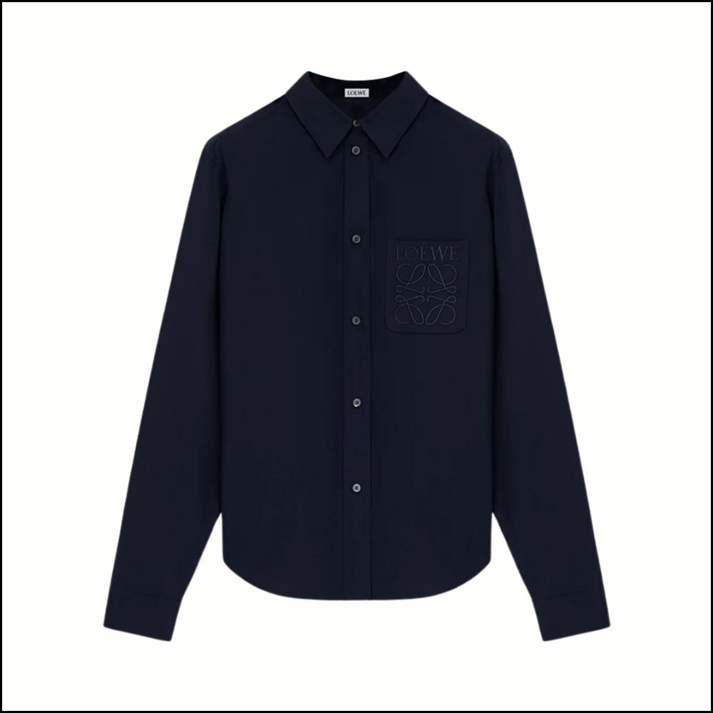 【LOEWE】Cotton Shirt Dark Navy