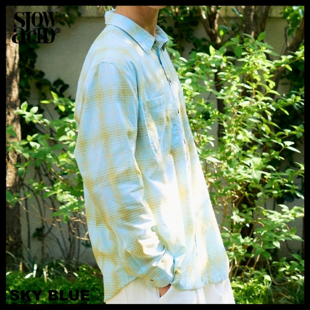 【SLOW ACID】TXT着用 SUMMER LIGHT CHECK SHIRT 2COLOR