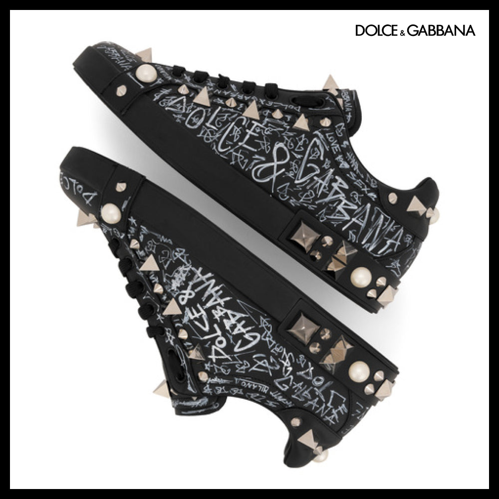 【Dolce & Gabbana】CALFSKIN NAPPA PORTOFINO SNEAKERS WITH
