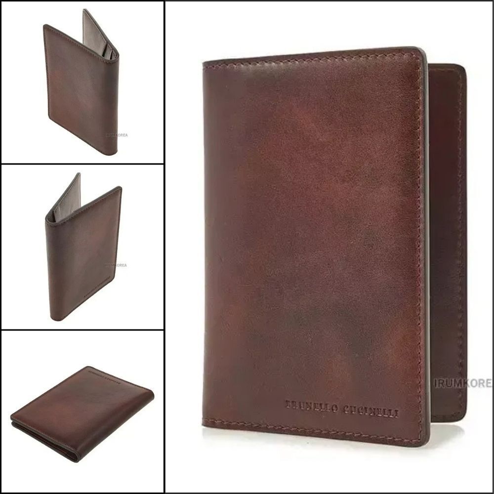 【Brunello Cucinelli】Men's Logo Debossed Card Wallet Quiet