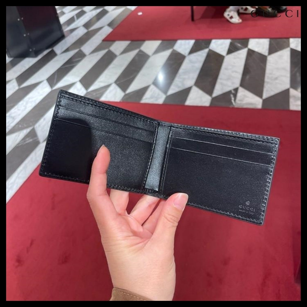 【GUCCI】GG Marmont Leather Bi-Fold Wallet Black