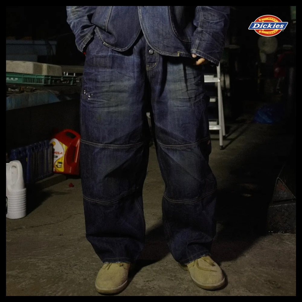【Dickies 】Double Knee Washed Denim Pants - 2 Colors