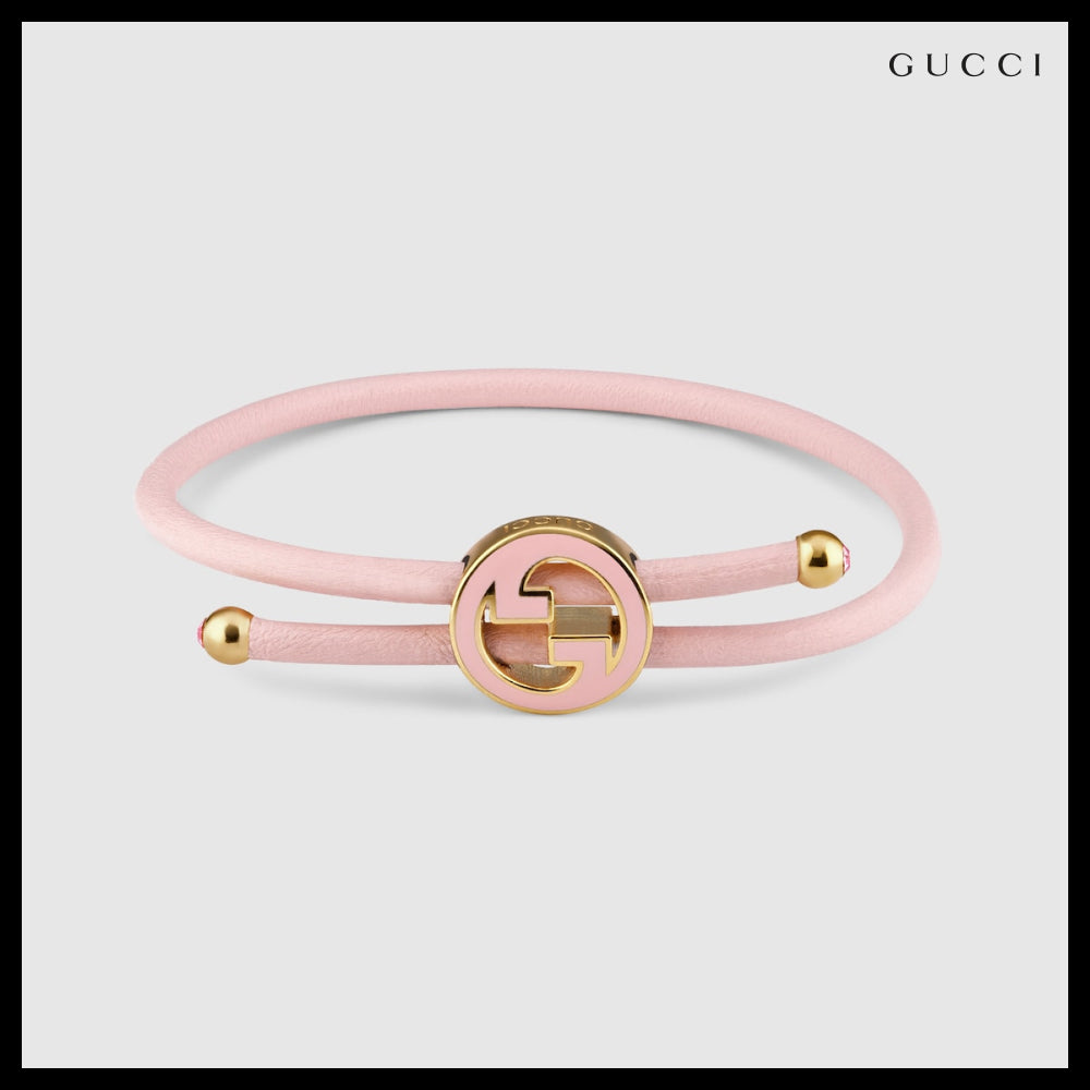 【GUCCI】Enamel Round Interlocking G Detail Bracelet