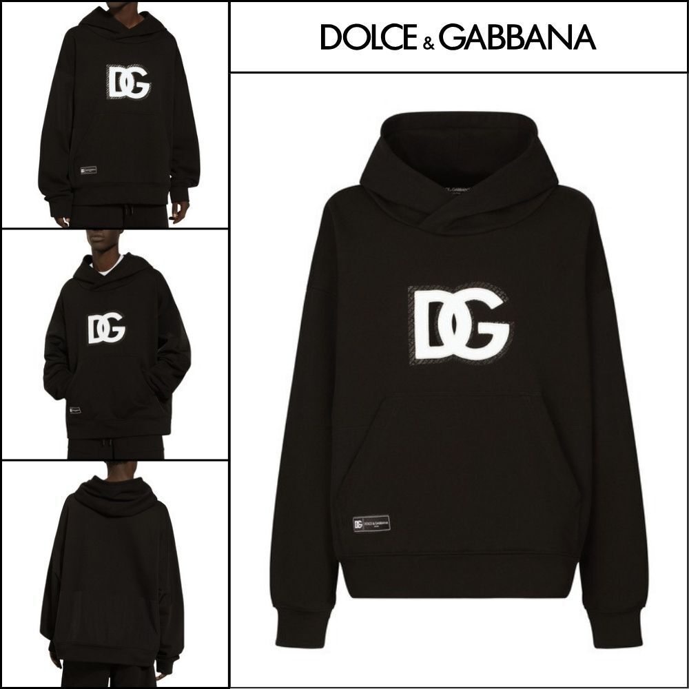 【Dolce & Gabbana】HOODIE WITH DG LOGO PATCH