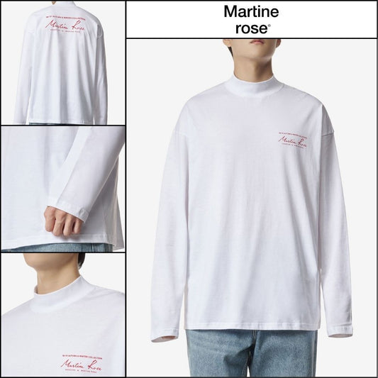 ◆MARTINE ROSE◆ ロゴ ハイネック Tシャツ ホワイト ブランド